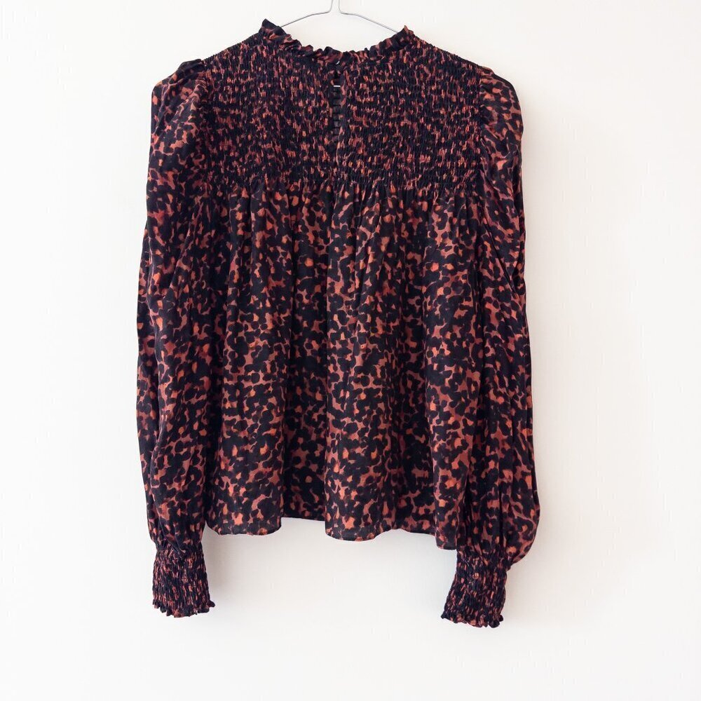 Marie Oliver 100% Silk Sofia Blouse in Vermillion Print, Size M - Picture 6 of 12